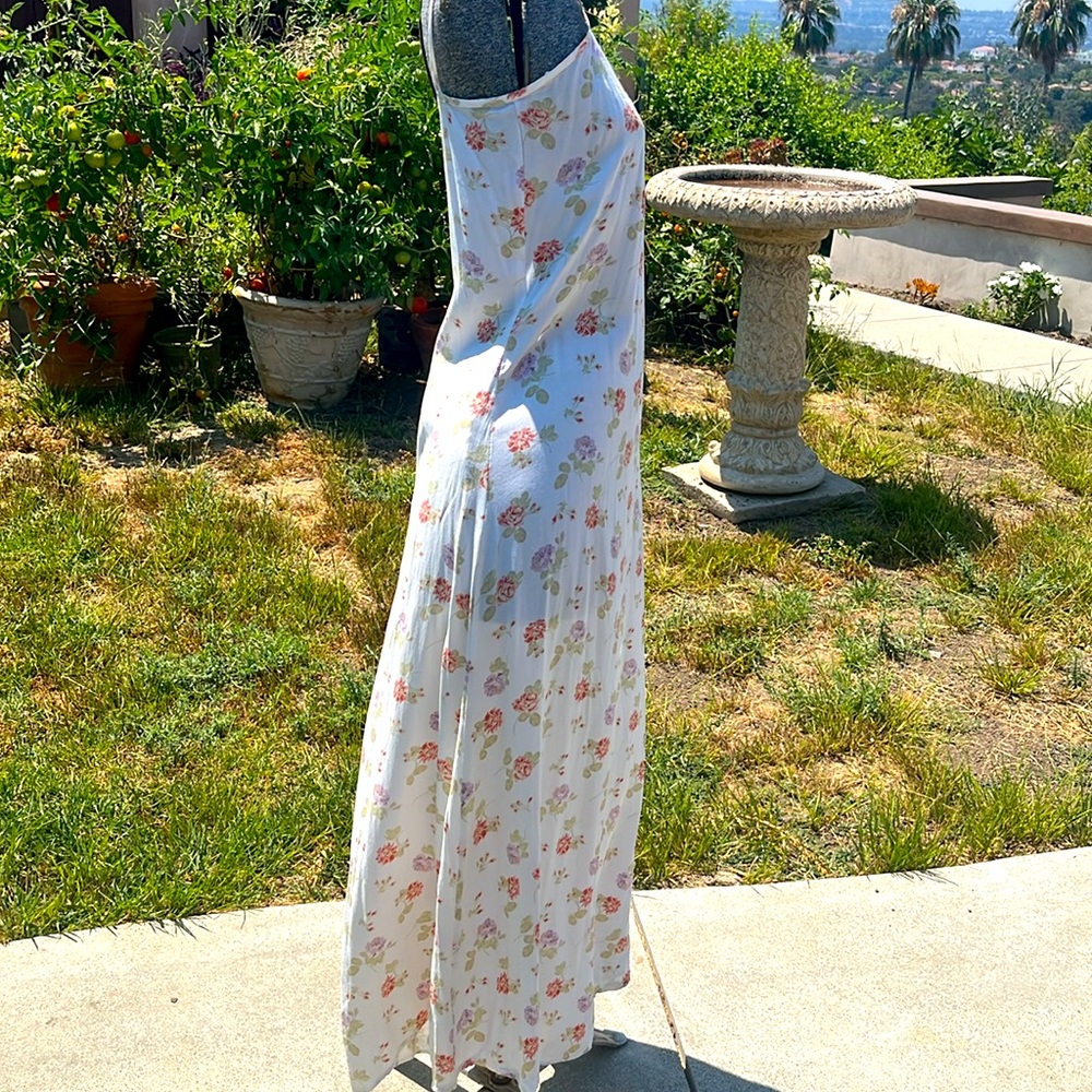 Vintage Laura Ashley White floral maxi slip dress vintage 90’s summer dress szM - Picture 5 of 14
